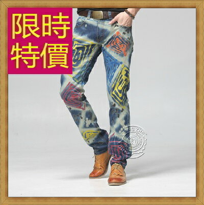 牛仔褲 單寧長褲-直筒個性男褲子1色59i32【獨家進口】【米蘭精品】