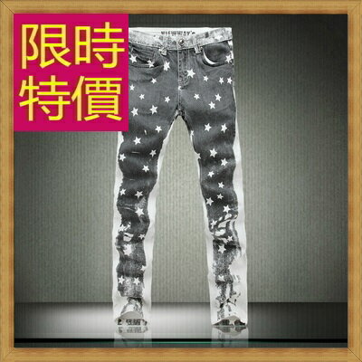 牛仔褲 單寧長褲-直筒個性男褲子1色59i33【獨家進口】【米蘭精品】