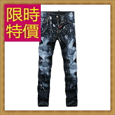 牛仔褲 單寧長褲-直筒個性男褲子1色59i39【獨家進口】【米蘭精品】