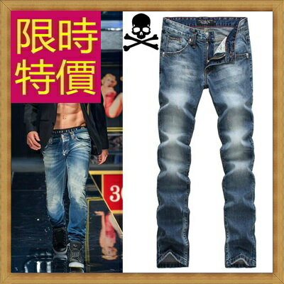 牛仔褲 單寧長褲-直筒個性男褲子1色59i45【獨家進口】【米蘭精品】