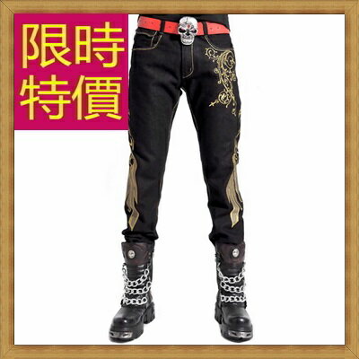 牛仔褲 單寧長褲-直筒個性男褲子1色59i47【獨家進口】【米蘭精品】