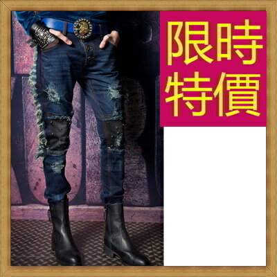 牛仔褲 單寧長褲-直筒個性男褲子1色59i48【獨家進口】【米蘭精品】