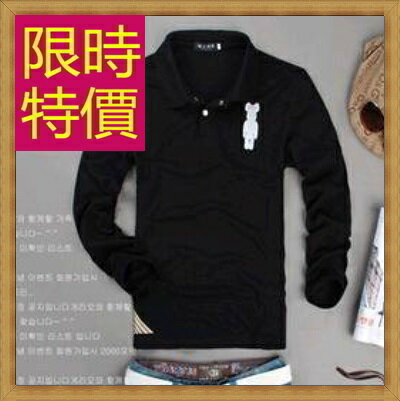 ★POLO衫  長袖上衣-修身設計純棉質男休閒服4色59x18【美國進口】【米蘭精品】