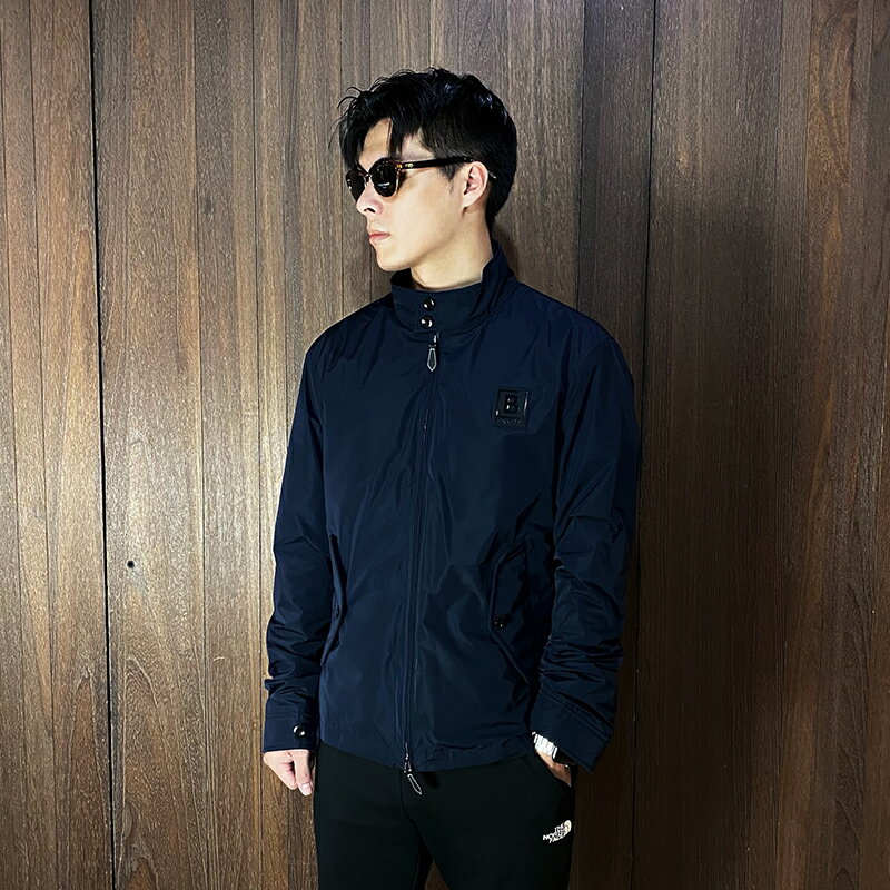美國百分百【全新真品】Burberry 防風外套 立領 男款 歐洲精品 保暖 logo 夾克 深藍 CU20