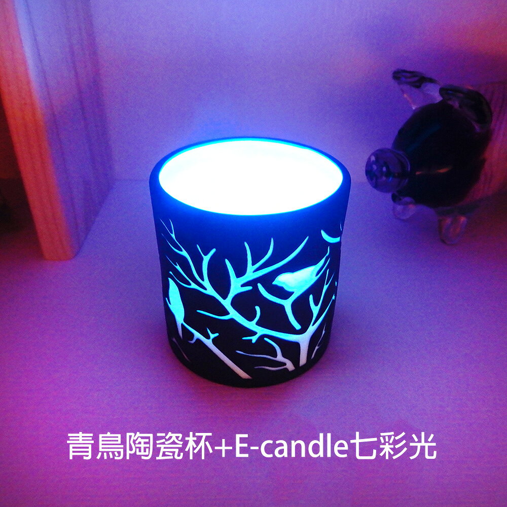 安森藝品x覓品竹北手作店-鏤空雕刻陶瓷矮杯+E-candle燭燈/小夜燈-青鳥 5