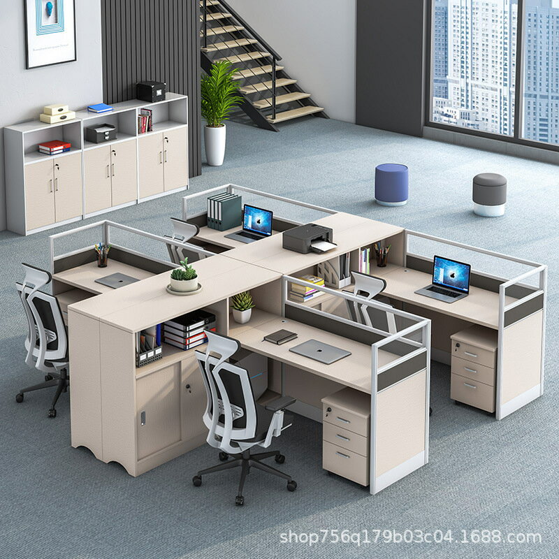 電腦桌 電腦臺 財務室電腦桌t型24人位屏風工位公司財務桌f型職員辦公桌椅組合