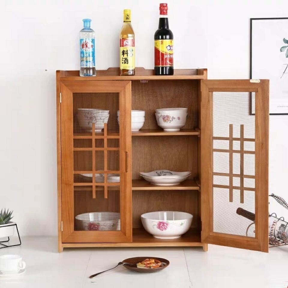 附發票 【新品免運】碗櫃 碗架防蟲透氣實木小碗櫃餐具櫃家用臺面菜櫃廚房放碗儲物收納櫃餐邊櫃杯子收納櫃 APH