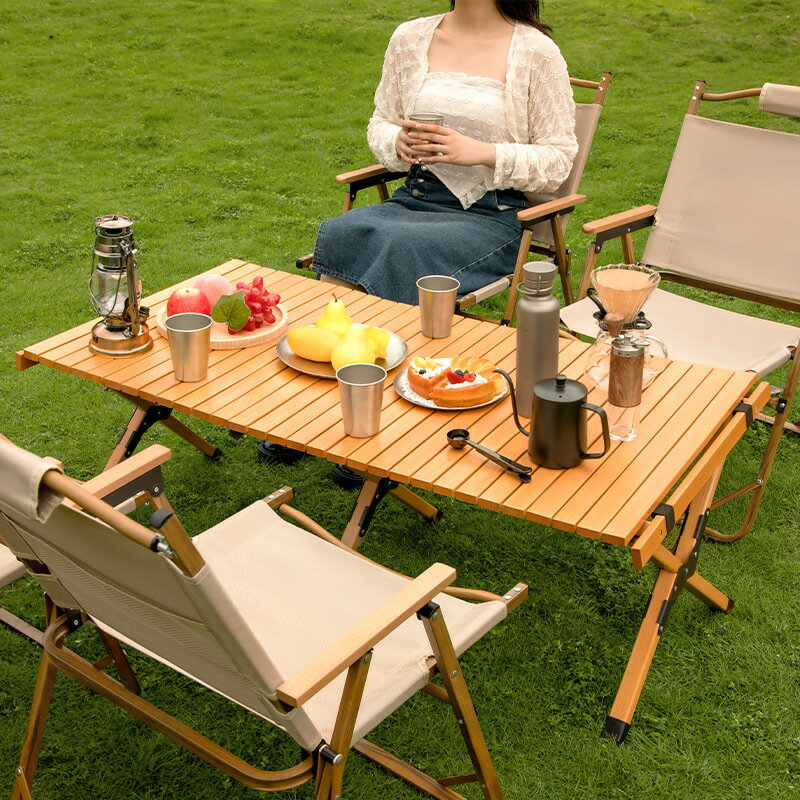 戶外折疊蛋捲桌便攜式桌椅野餐野折疊桌野外套裝