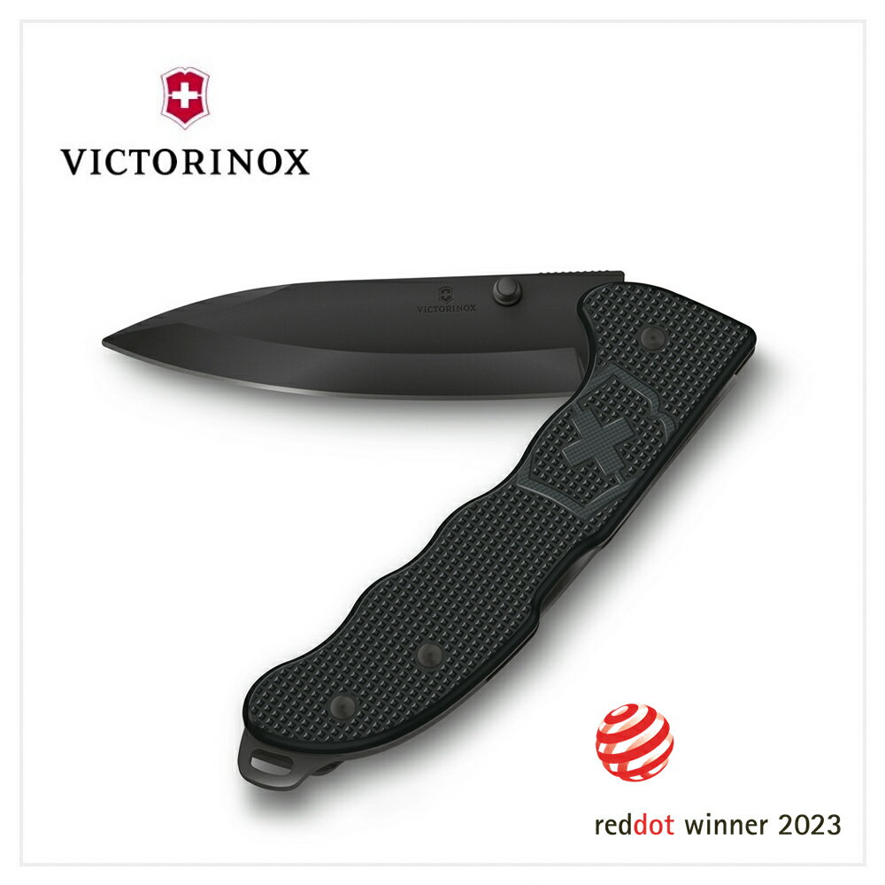 VICTORINOX 瑞士維氏 Evoke BS Alox 折疊式獵刀 4用 136mm 極黑 0.9415.DS23