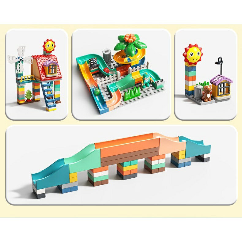 新品上市🎀 滑滑樂萌獸大冒險 積木 大顆粒積木相容樂高得寶系列:142颗粒🎀此款無底板 兒童積木 1