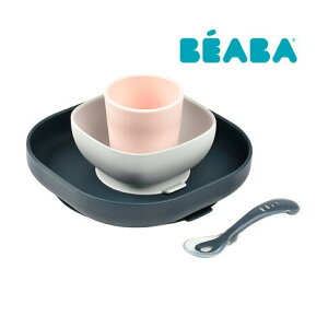 BEABA 矽膠學習餐具4件組 (夜藍/薄荷)★愛兒麗婦幼用品★