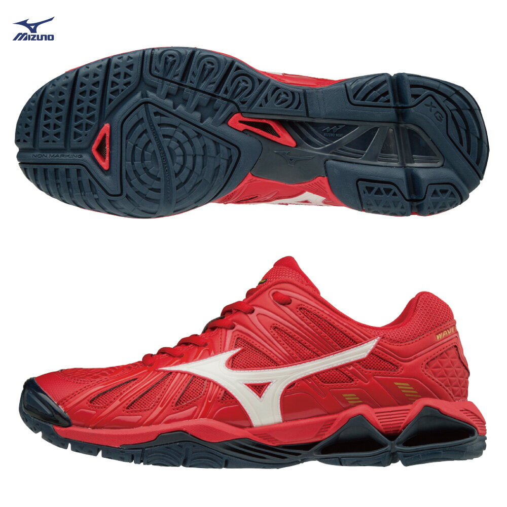 V1GA181207〈紅X白）WAVE TORNADO X2 頂級排球鞋 S【美津濃MIZUNO】
