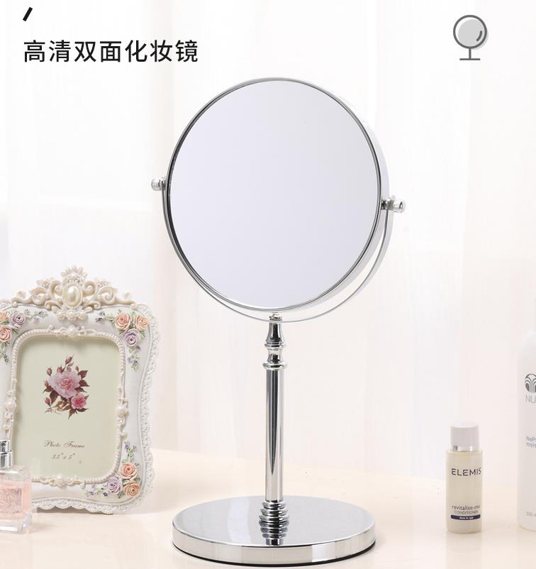 臺式圓鏡歐式時尚簡約雙面美妝鏡子宿舍桌面美容高畫質放大梳妝鏡