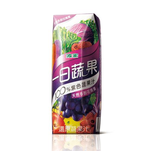 波蜜一日蔬果100%紫色蔬果汁250ml x18入【愛買】 1