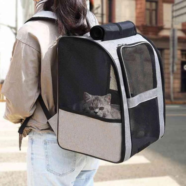 貓包外出便攜後背冬天透氣大容量兩只折疊型貓咪背包狗包寵物書包 全館免運