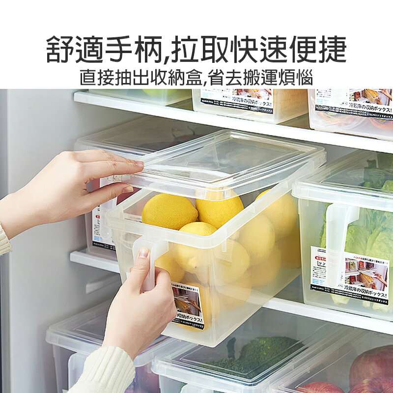 日式附蓋把手置物盒【Y057】臺灣出貨 冰箱 食物 廚房 高處 五穀雜糧 防塵 帶手柄 帶蓋 收納盒 收納 帶把手