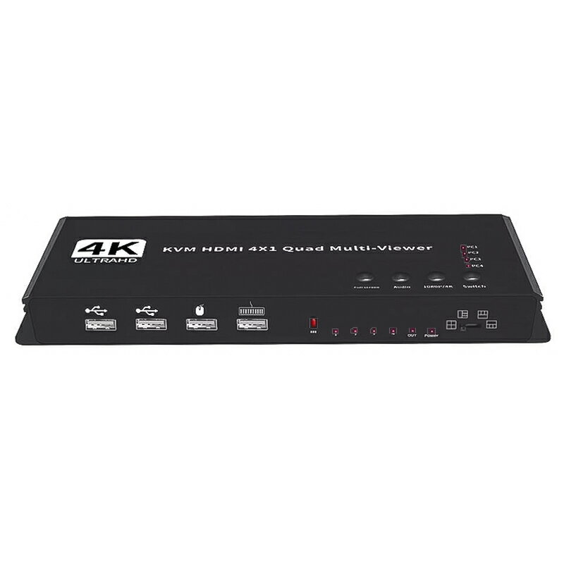 【易控王】4x1 4K HDMI KVM畫面分割器 / 四進一出 畫面分割選擇器 含USB Hub(40-115-04)