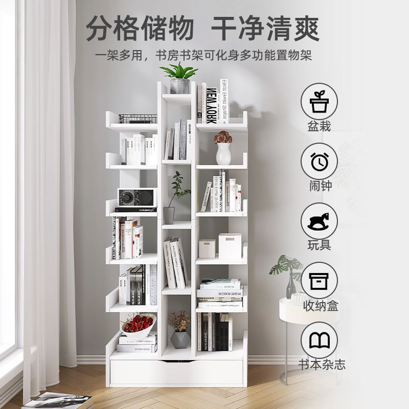 書架 簡易書架靠墻落地多層置物架網紅小型書櫃家用收納架客廳櫃子 幸福驛站