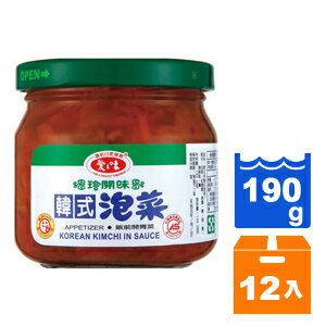 愛之味 韓式泡菜(玻璃罐) 190g (12入)/箱