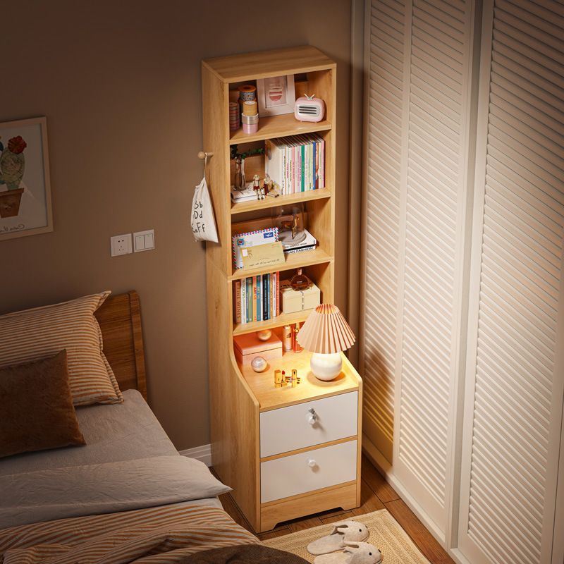 床頭櫃書架一體簡約現代家用臥室加高床邊儲物收納櫃子床頭置物架