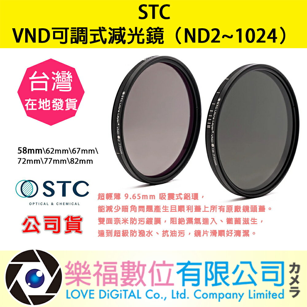 STC Variable ND2~1024 Filter VND 可調式減光鏡 58 62 67 72 77 82 mm