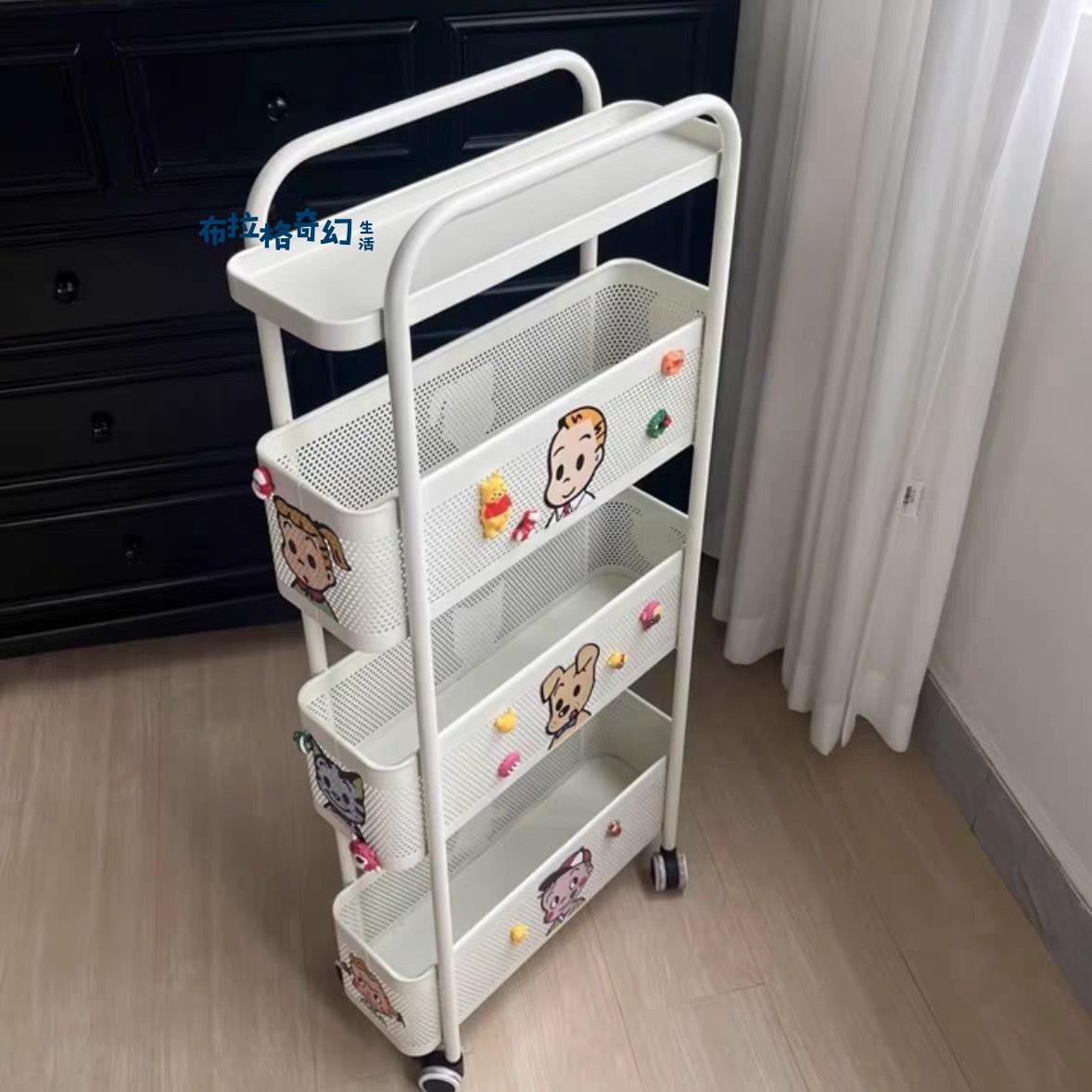 夾縫置物架 窄款落地多層冰箱縫隙 收納架 家用衛生間廚房移動小推車[DD0422010]