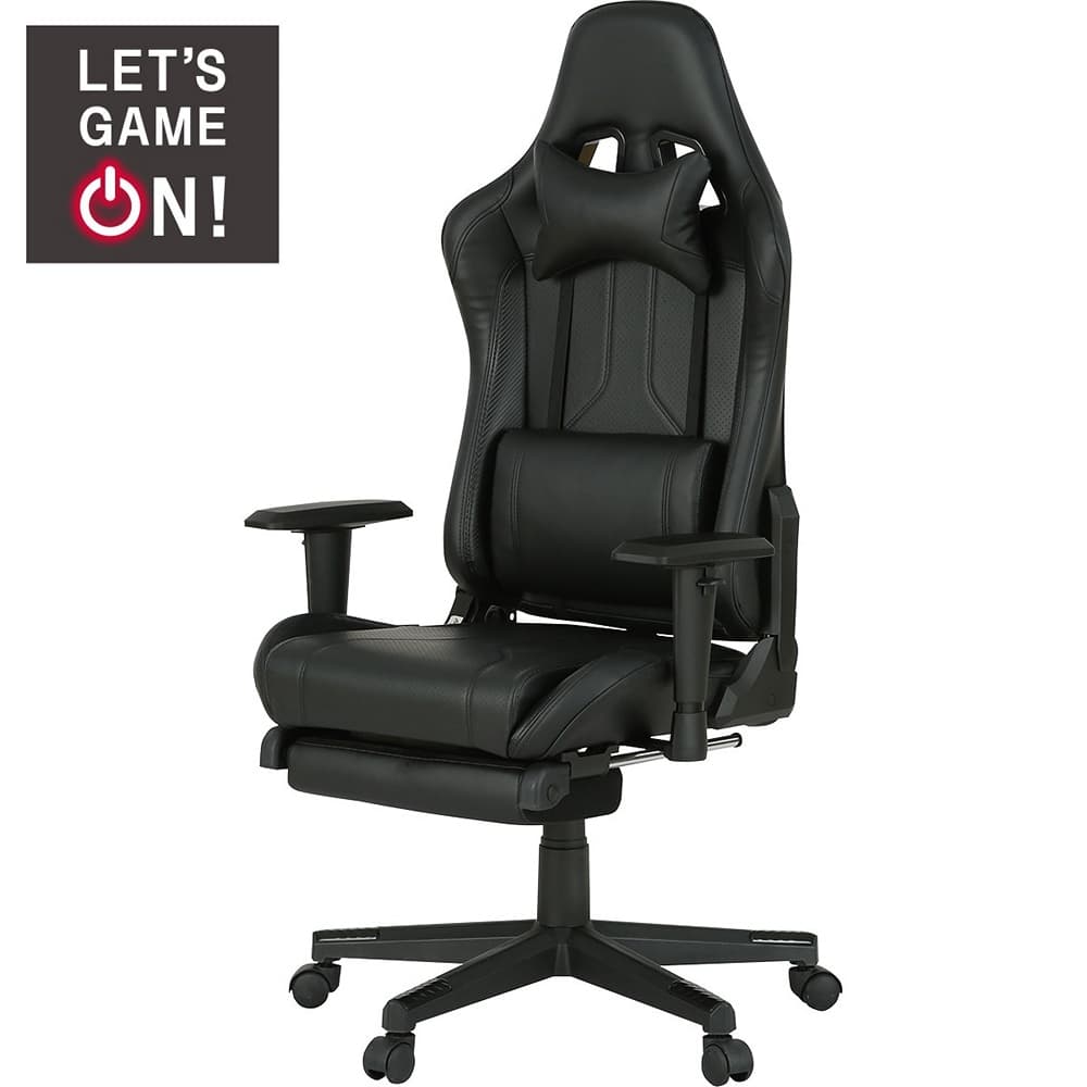 電競椅 電腦椅 辦公椅 GM707 BK/BK 腳凳 NITORI宜得利家居