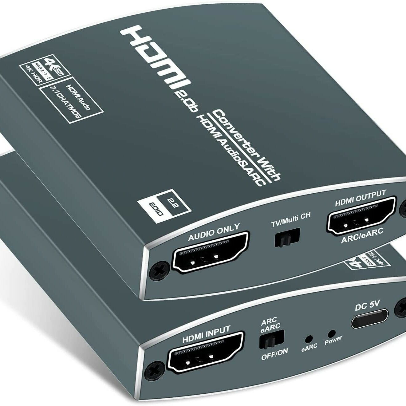 【4K音訊分離】HDMI轉換器 eARC音訊提取器 音訊分離器 4K 60Hz HDR 杜比全景聲 DTS PCM 光纖同軸輸出 電視音響升級 家庭劇院必備
