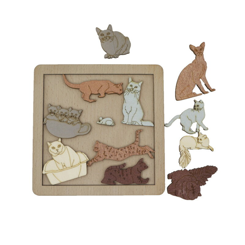 木質puzzle超難貓和老鼠six pack埃舍爾十級拼圖高難度益智燒腦