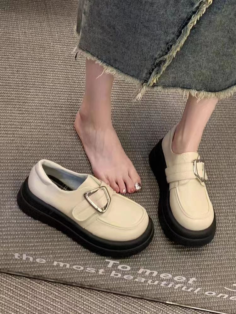 樂福鞋鬆糕厚底女瑪麗珍小皮鞋日系大頭百搭學院單鞋秋季新款【聚寶屋】