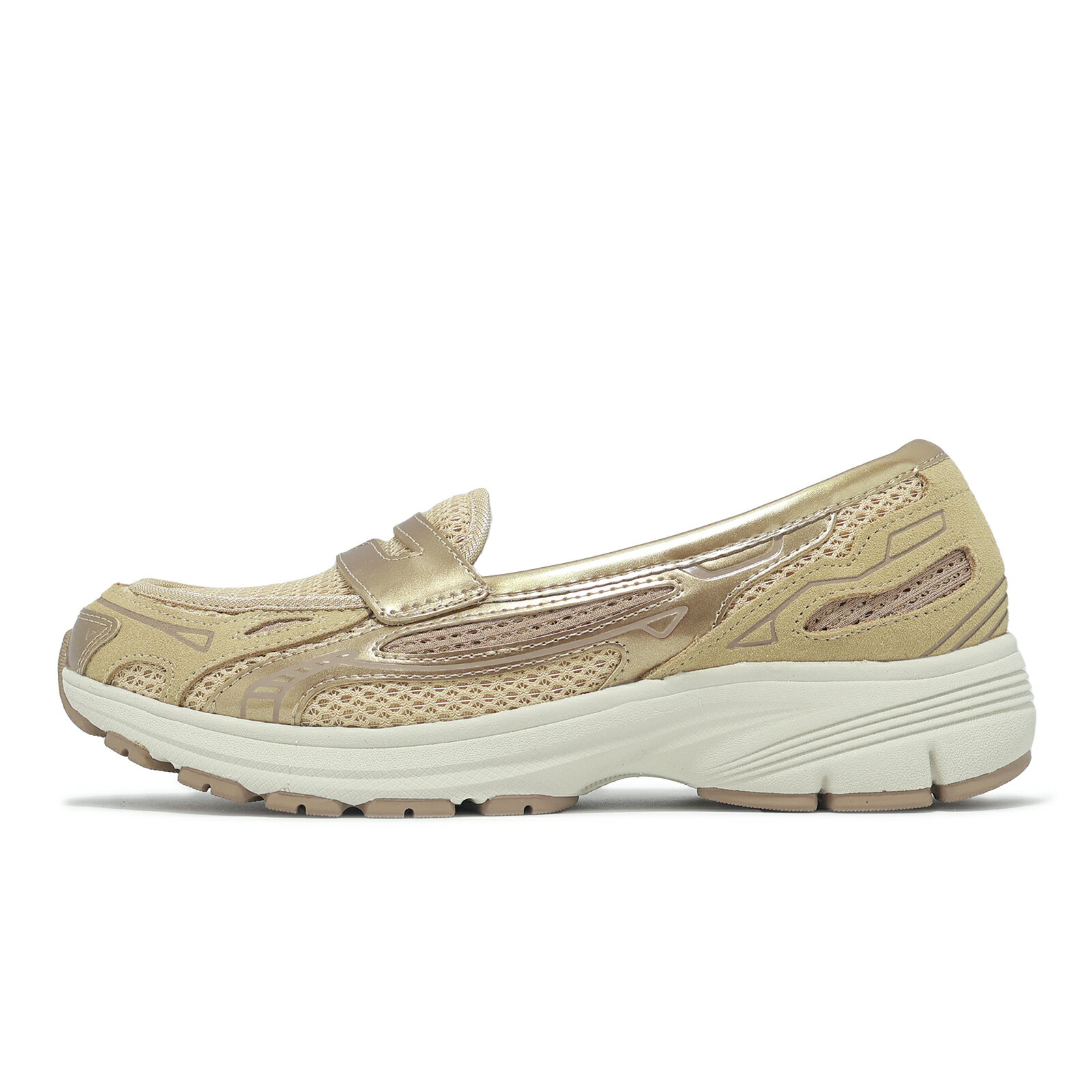Skechers 休閒鞋 Var-City 女鞋 卡其 金 懶人鞋 套入式 樂福鞋 代言人 葉舒華