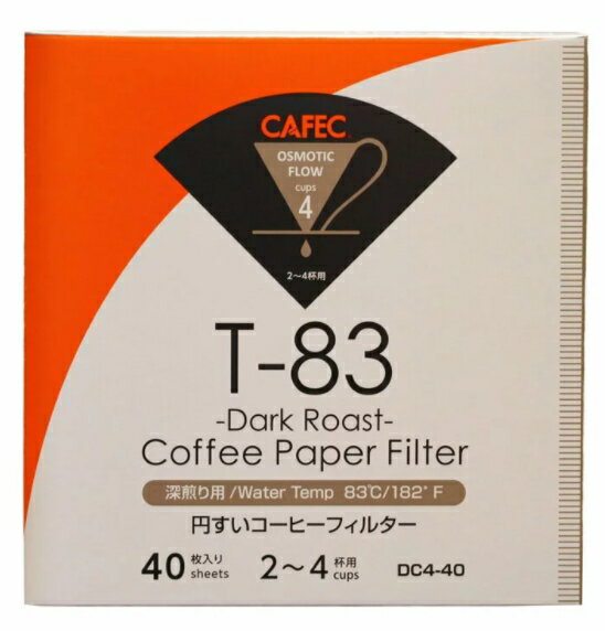 金時代書香咖啡 CAFEC 三洋 T-83 錐形漂白深烘專用濾紙 04 2-4人用 40入裝 CFD-04-T-83