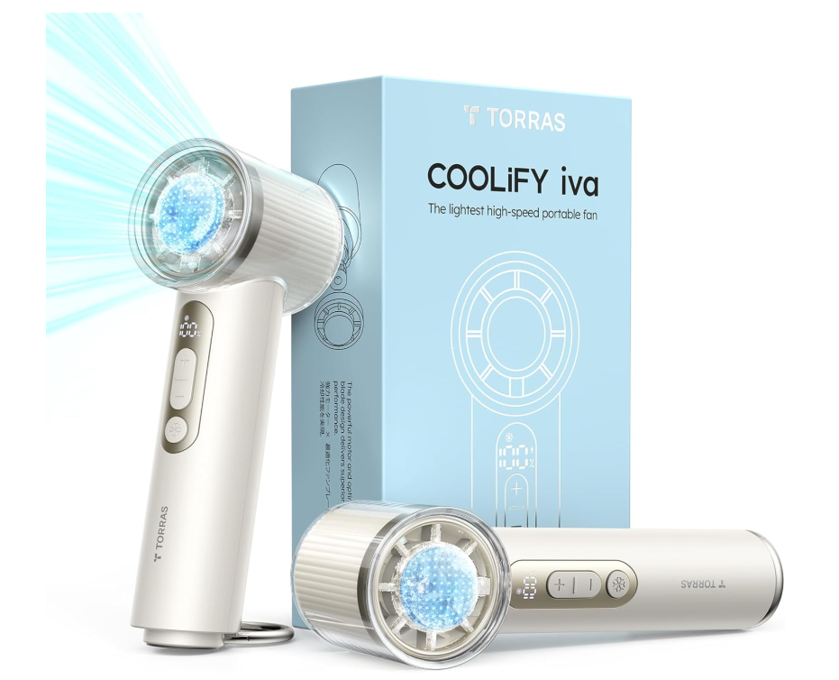 TORRAS COOLiFY iva 手持風扇 內建冷卻板 5000mAh 電池 Type-C 充電 最長 12 小時續航 日本代購