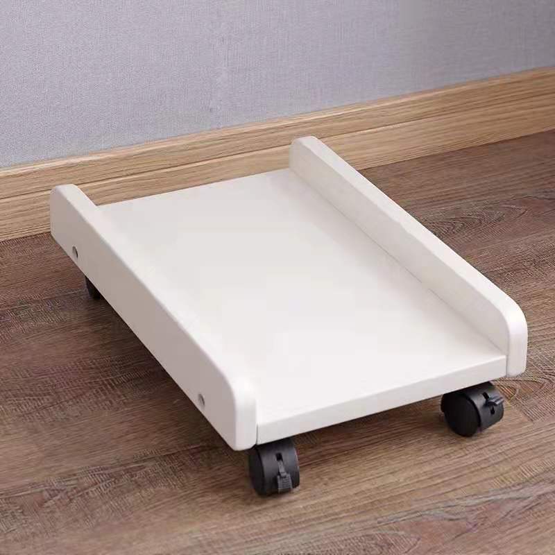 花盆託盤 行動託盤 託盤 實木主機托台式電腦主機托架可行動主機底座托盤滑輪機箱置物架子『ZW9527』