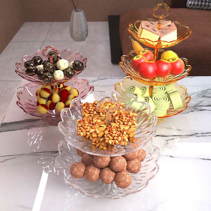 多層水果盤 大號果盤多層水果盤網紅創意時尚塑料高檔糖果盤家用新款茶幾客廳