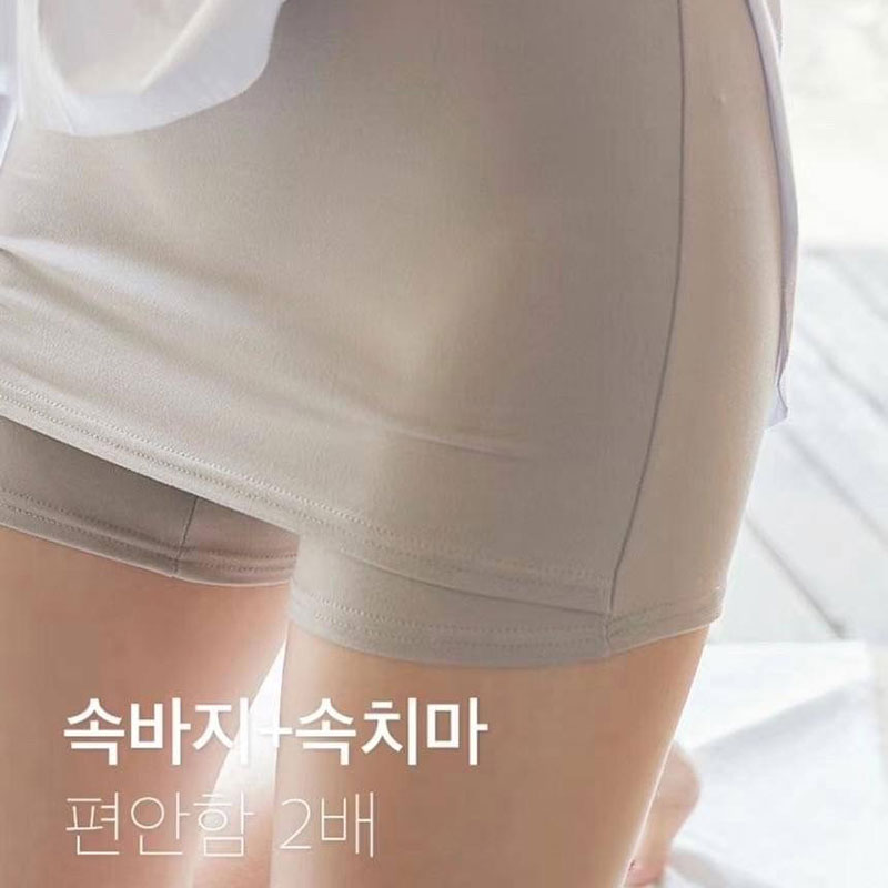 ANNAS 正韓發熱安全褲 雙層 安全褲 內搭褲 打底褲 防走光 短褲 熱褲 內褲 襯裙 棉質 彈性 磨毛 保暖 韓國 6