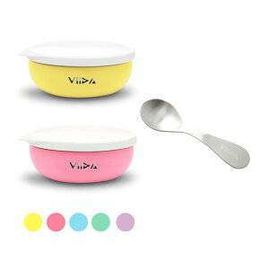 台灣 VIIDA Soufflé 抗菌不鏽鋼餐碗x2+兒童匙x1(多色可選)