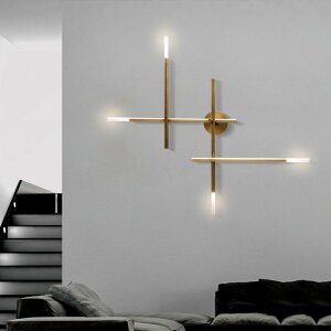 設計師極簡輕奢壁燈北歐創意十字線條客廳臥室書房衛生間背景墻燈
