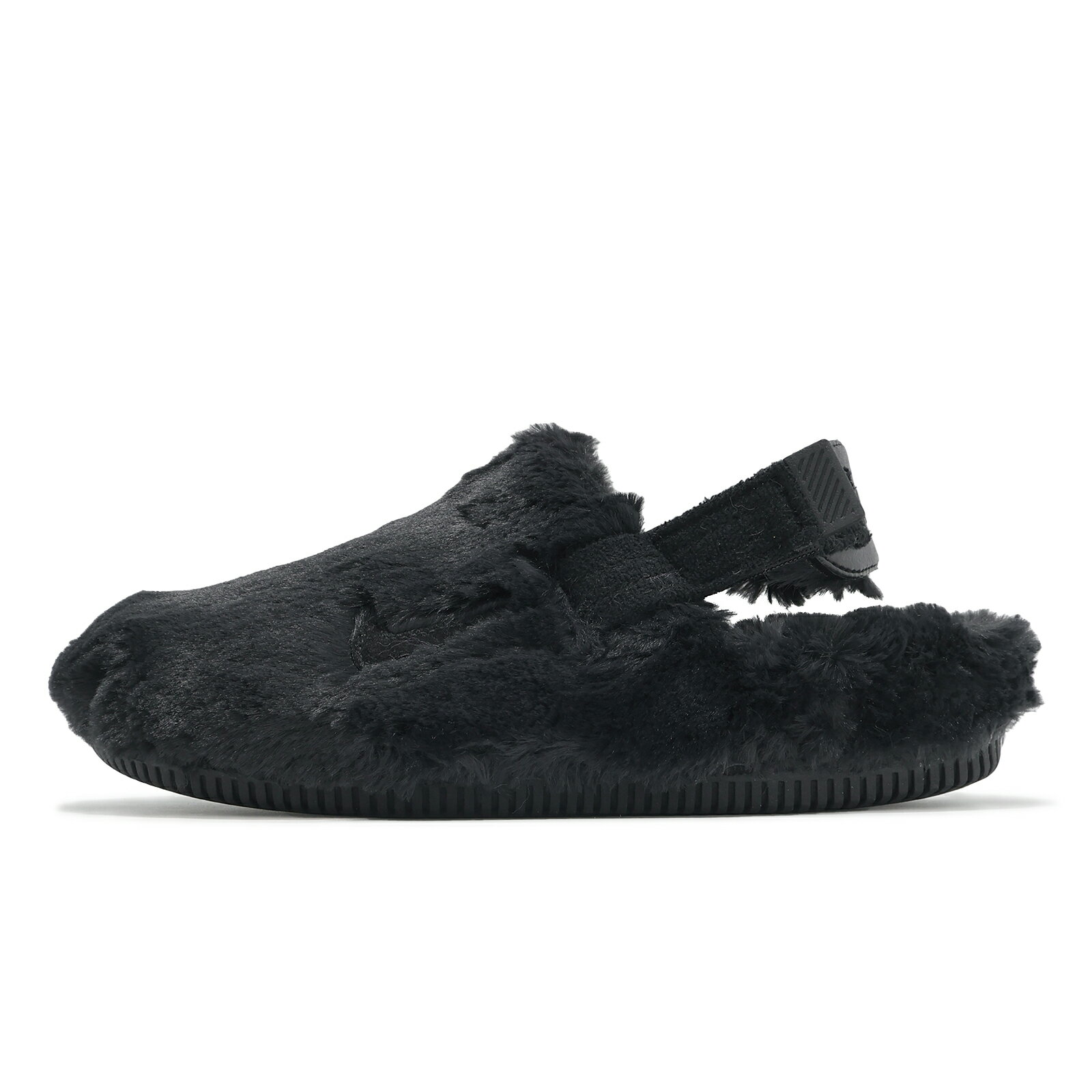Nike 穆勒涼鞋 Wmns Calm Mule 女鞋 黑 絨毛 涼拖鞋 涼鞋 休閒鞋 FZ3118-001