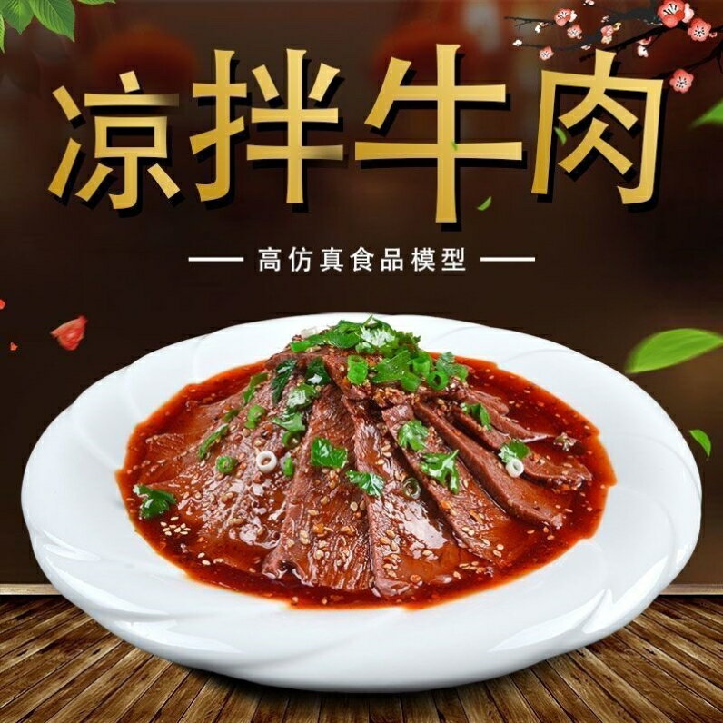模擬食品模型食物冷盤拌菜拍攝道具模具擺件菜品涼拌牛肉美食25cm【模擬菜】【模擬模型】【模擬食品】
