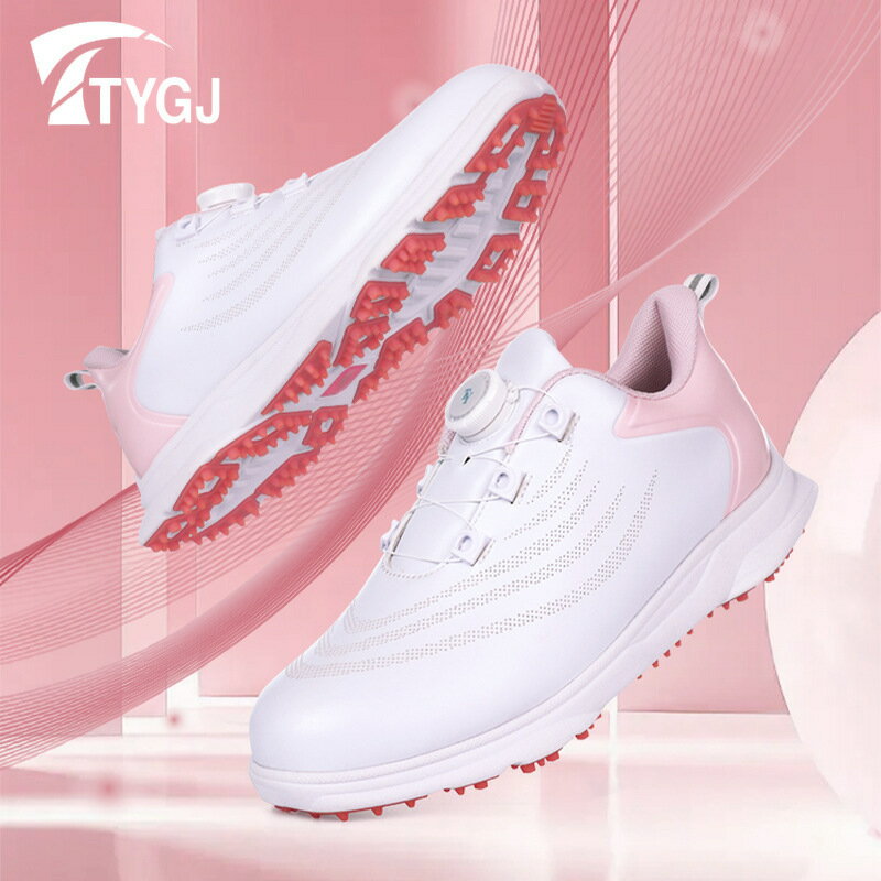 TTYGJ快速系帶高爾夫球鞋 防滑透氣女士運動鞋 旋轉鈕golf女鞋