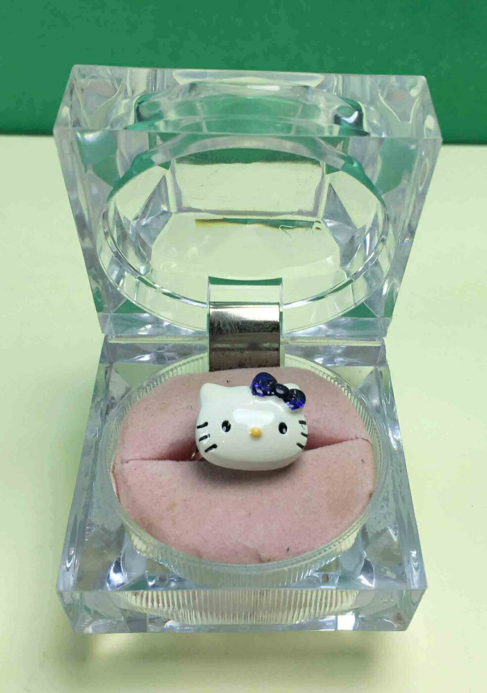 【震撼精品百貨】Hello Kitty 凱蒂貓 造型戒指-藍 震撼日式精品百貨