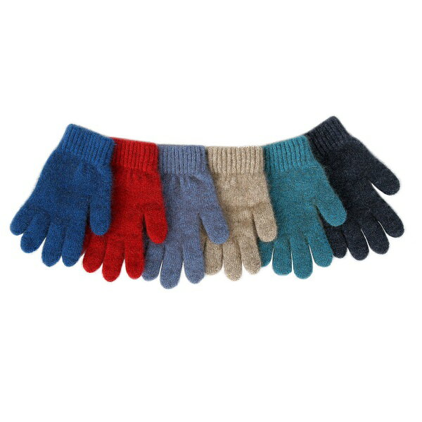 兒童保暖手套紐西蘭貂毛羊毛手套亮藍(潟湖藍)