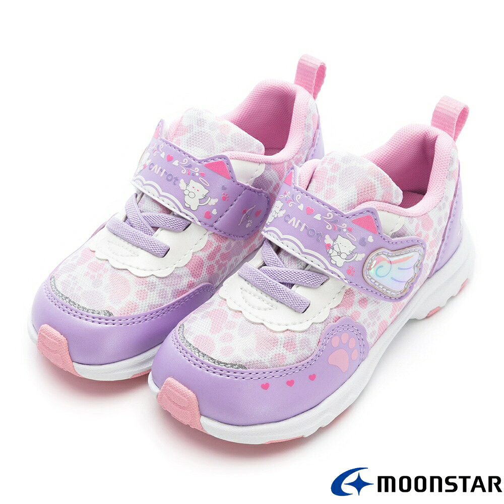 日本月星Moonstar機能童鞋-玩耍系列-2E運動鞋款CRC23889紫(中小童段)15~19cm