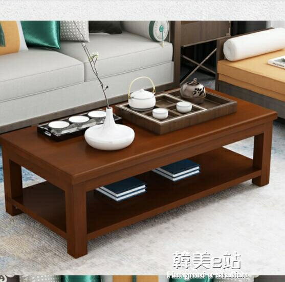 茶幾簡約現代小戶型雙層創意泡茶小桌子飄窗實木客廳原木家用茶桌 hmez610