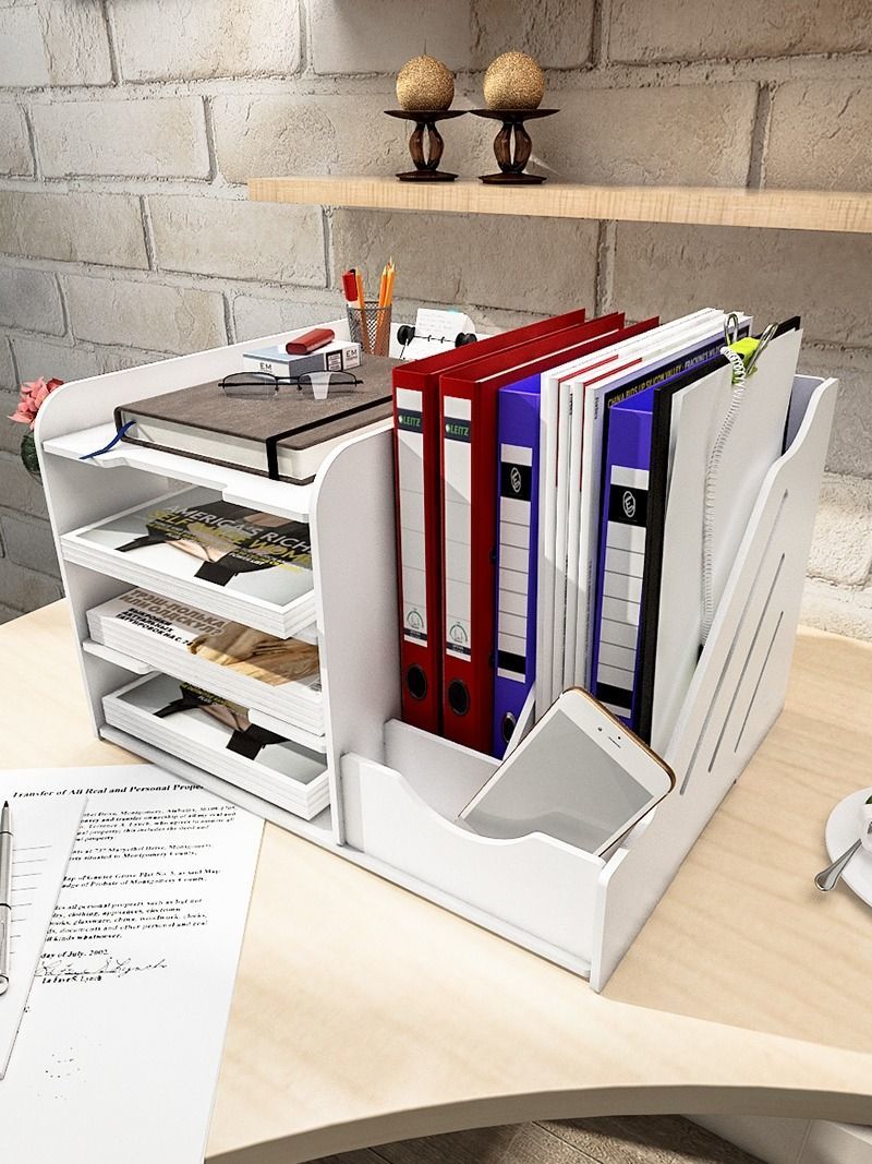 辦公桌文件架抽屜式多功能桌面收納盒辦公室用品文件置物架大容量-快速出貨