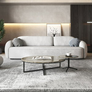 現代簡約三人位組合設計師創意布藝沙發乳膠科技布沙發小戶型客廳
