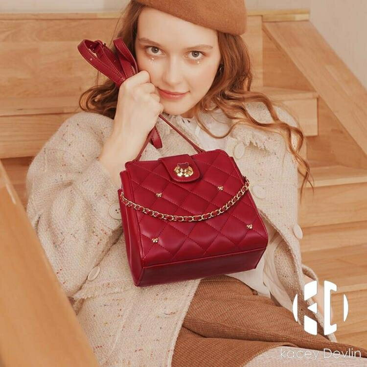 水桶包 包包女時尚休閒單肩斜挎包簡約大容量鏈條手提水桶包交換禮物