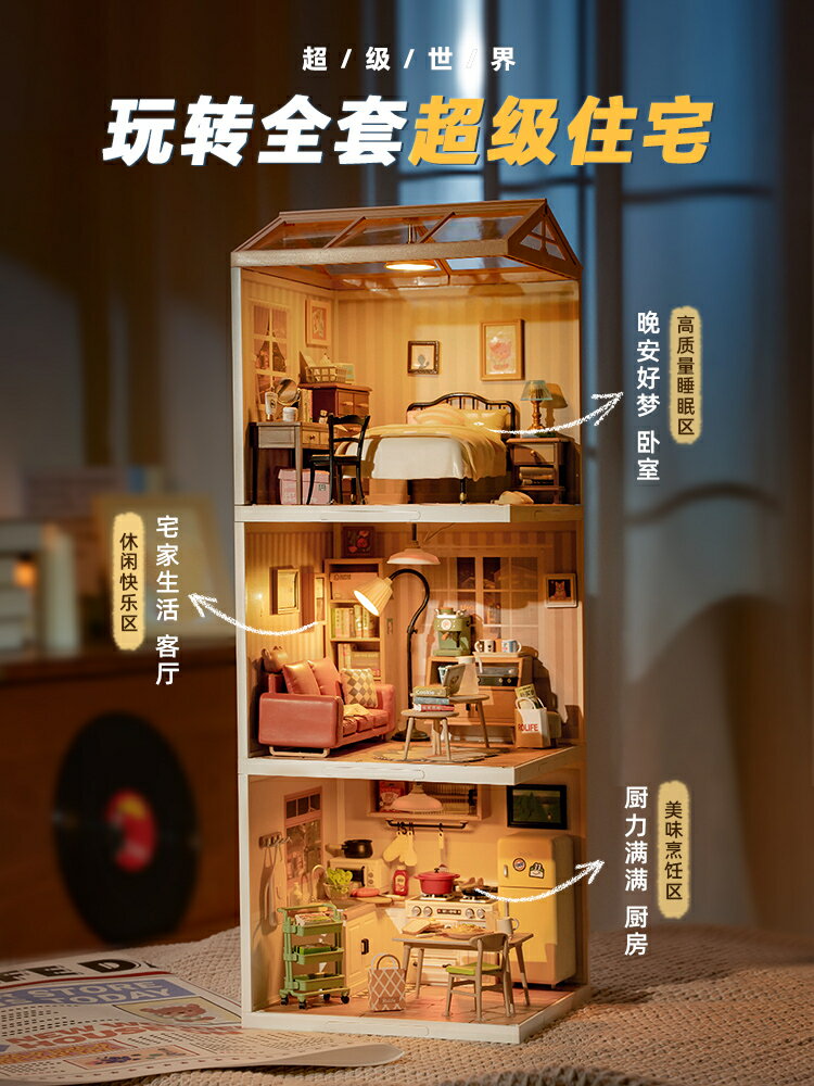 rolife若來超級世界微縮場景diy小屋模型玩具兒童創意禮物送女生