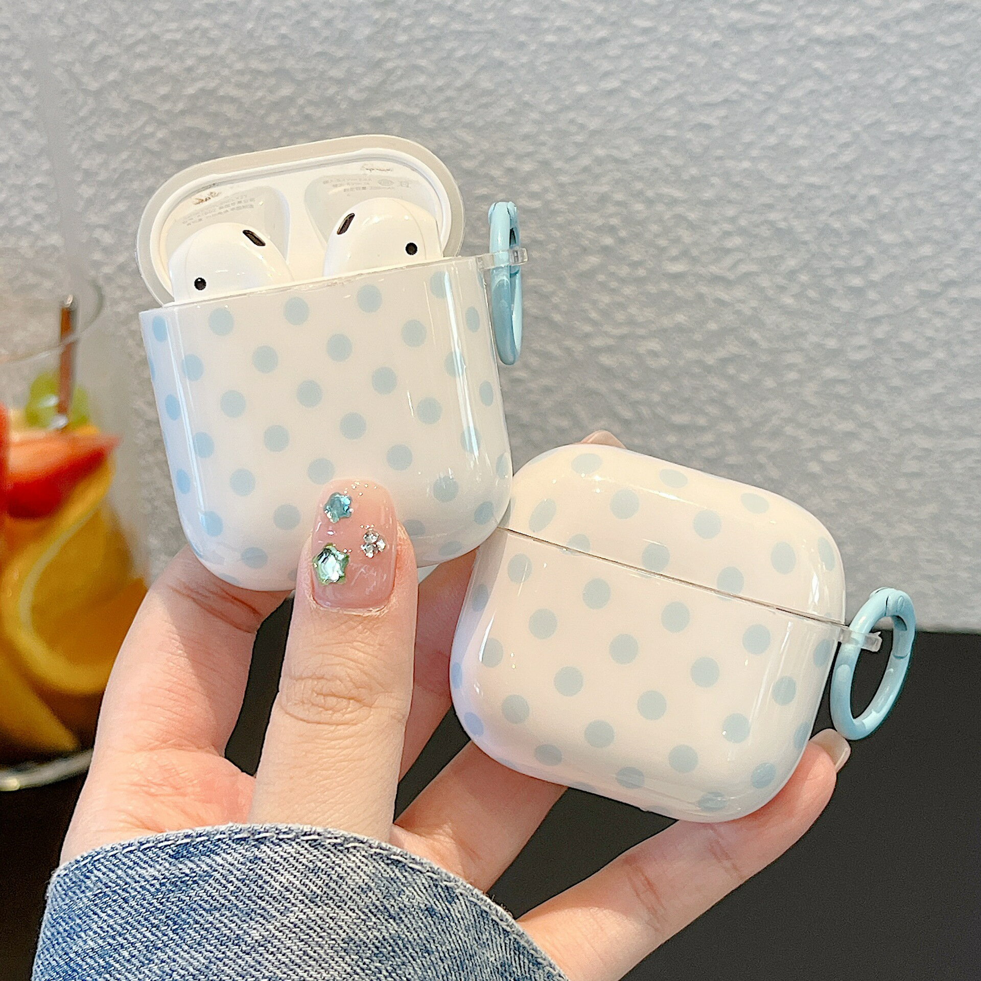 潮流新品IMD系列小清新藍白耳機套適用AirPods1/2/3/4代保護套